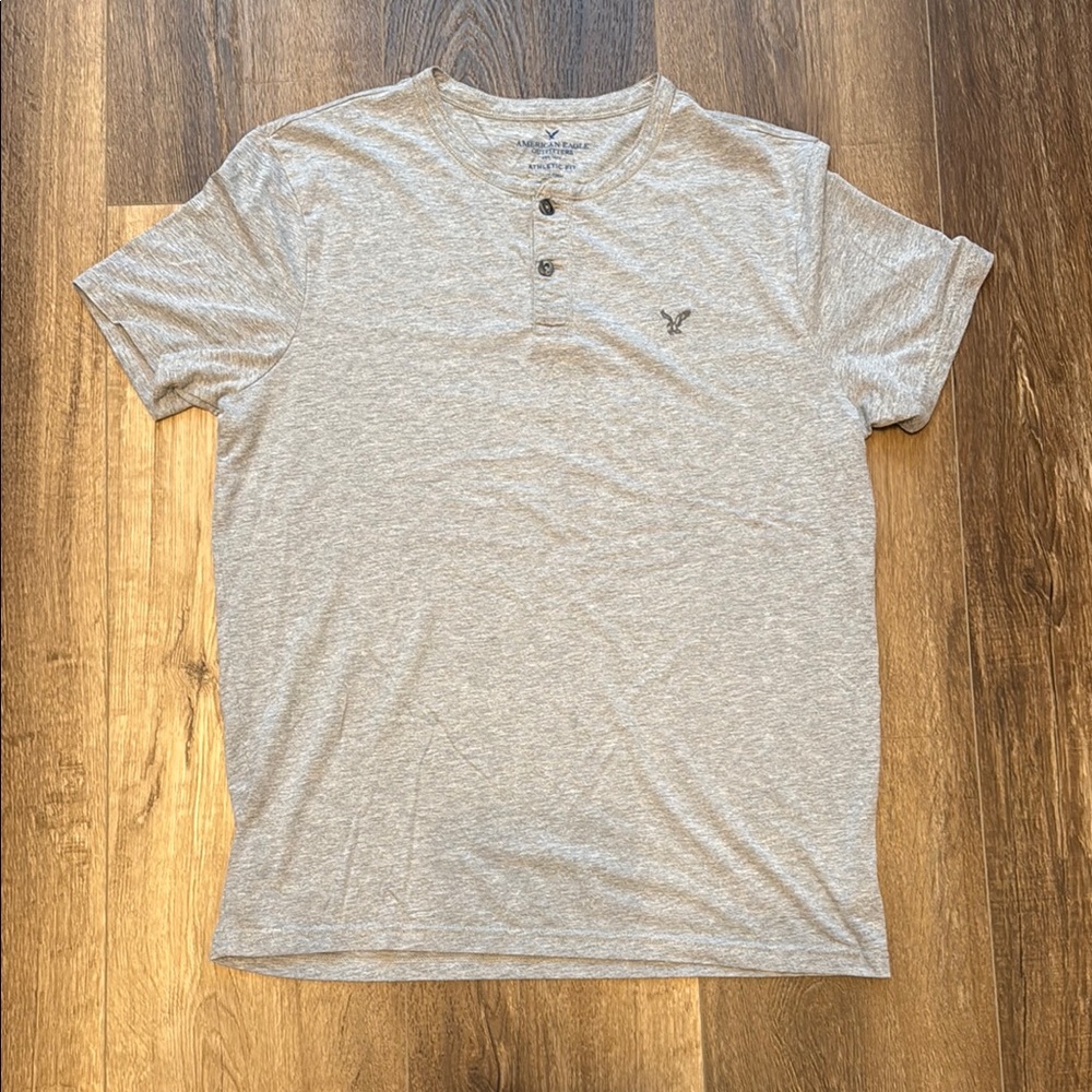 Men's Gray Henley Shirt